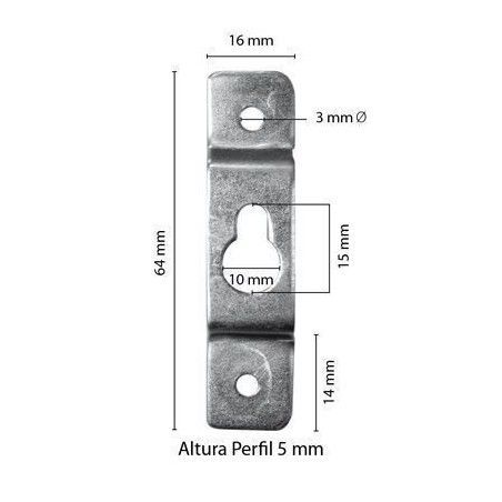 Colgador ojo de cerradura. 10 ud