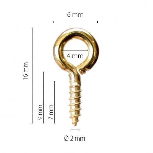 Hembrilla dorada 6x16 mm. 50 ud