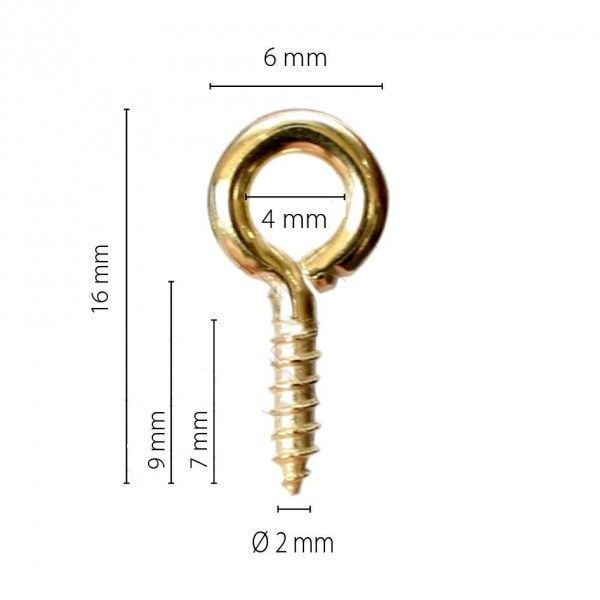 Hembrilla dorada 6x16 mm. 50 ud
