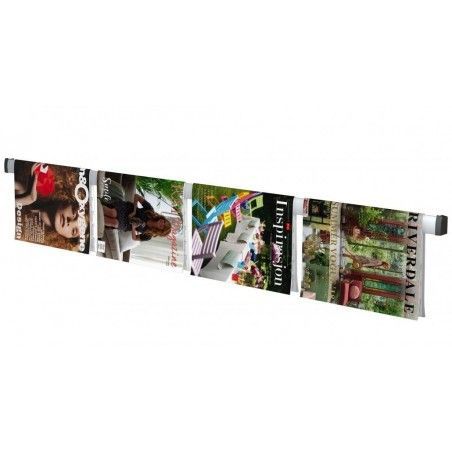 Colgar periodicos revistas folletos con Artiteq Magazine Rail