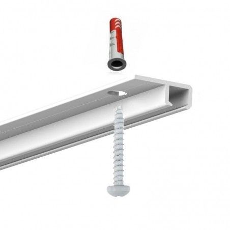 Colgar cuadros del techo con TopRail 200 cm. Blanco.