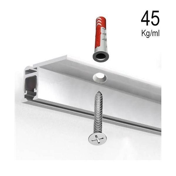 TOPRAIL FLAT BLANCO 200 CM 45 KG