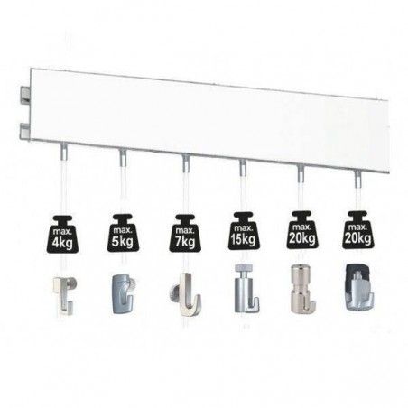 Sistema para colgar cuadros ClickRail Pro 200 cm. BLANCO.