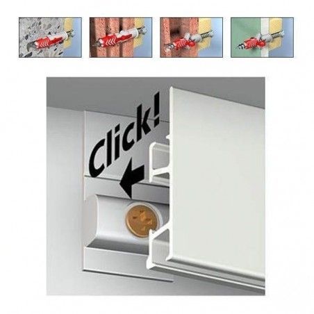 Sistema para colgar cuadros ClickRail Pro 200 cm. BLANCO.