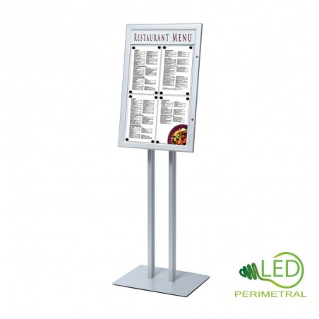 Porta Menú LED De Pie con Logo 4xA4