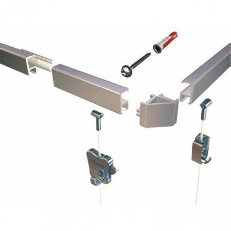 Sistema para colgar cuadros MiniRail Blanco 200 cm.