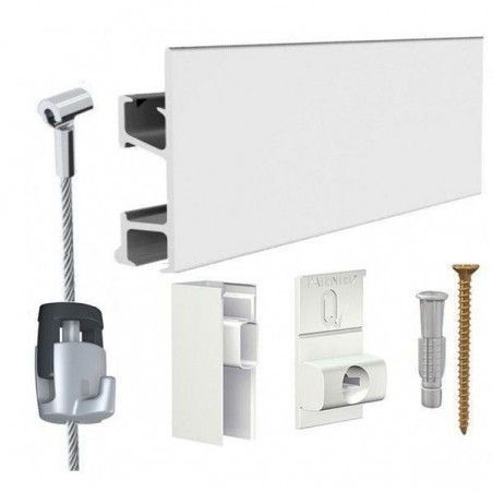 kit artiteq pro blanco 200 cm acero ratchet para colgar cuadros