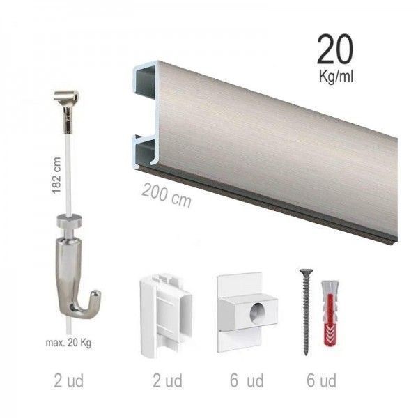 Kit clickRail plata COBRA,nylon, para colgar cuadros.