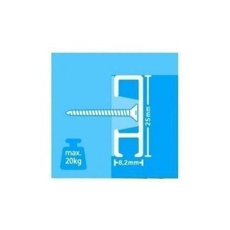 Kit clickRail plata COBRA,nylon, para colgar cuadros.