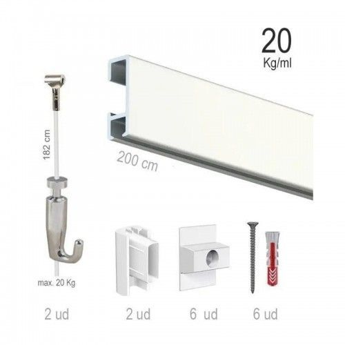 Kit guia de pared blanco nylon cobra, para colgar cuadros