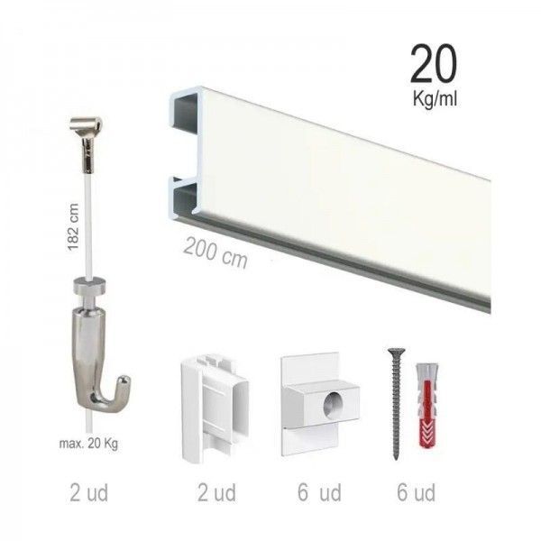 Kit guia de pared blanco nylon cobra, para colgar cuadros