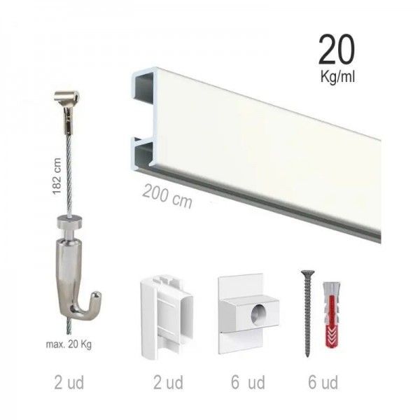 Kit jblock guia de pared blanca, nylon, cobra, acero para colgar cuadros