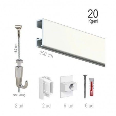 Kit jblock guia de pared blanca, nylon, cobra, acero para colgar cuadros